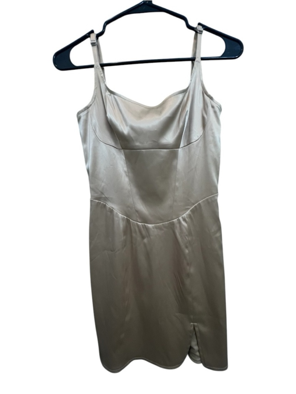 Satin Mini Dress in Champagne